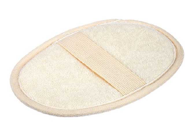 Мочалка из люфы, спонж овальный с хлопком, 11х16 см, medium 